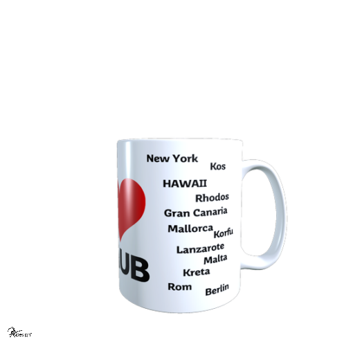 Tasse - &quote; I ♥ URLAUB&quote;