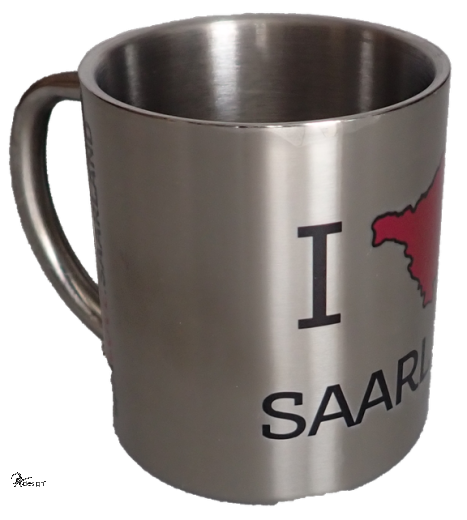 Edelstahl-Tasse - klein " I ♥ SAARLAND"