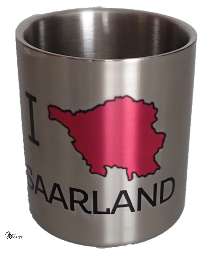 Edelstahl-Tasse - klein " I ♥ SAARLAND"