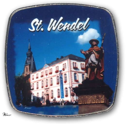 Deko-Magnet Metall Quadrat - "ST. WENDEL 1"