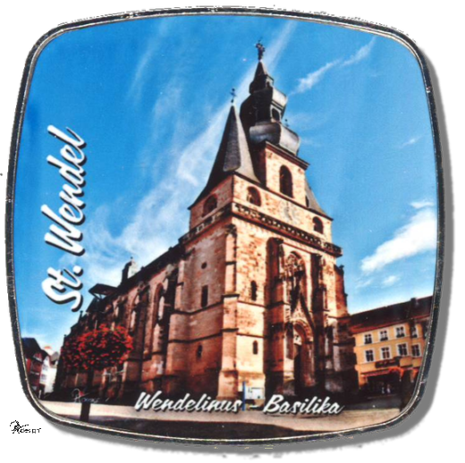 Deko-Magnet Metall Quadrat - "St. Wendel - Dom"