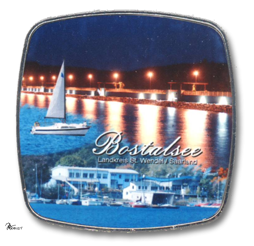 Deko-Magnet Metall Quadrat - "Bostalsee 1"