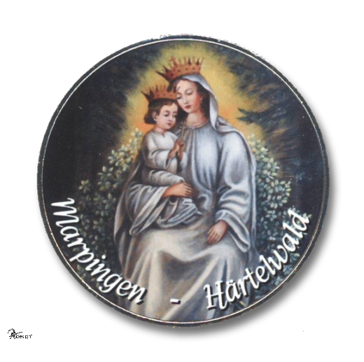 Deko-Magnet Metall RUND - "MARPINGEN - H�RTELWALD - MARIA"