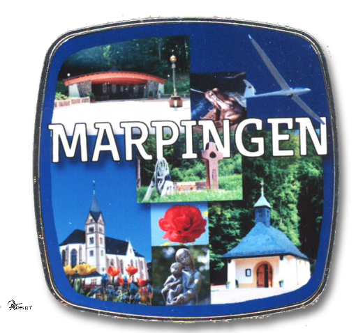Deko-Magnet Metall Quadrat - "MARPINGEN-1"
