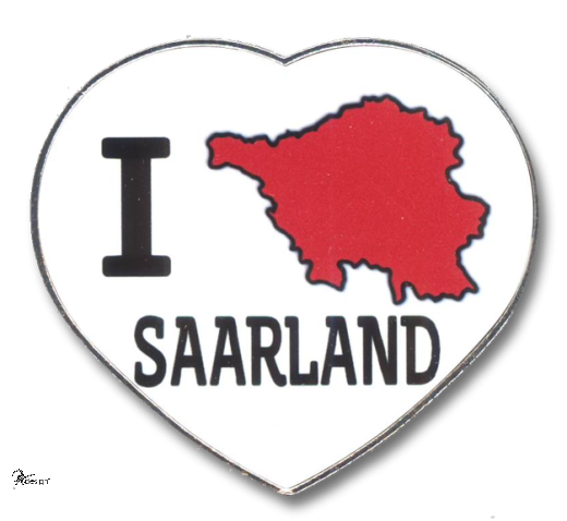 Deko-Magnet Metall Herzform - "I ♥ SAARLAND"