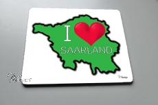 Mousepad I ♥ Saarland grn