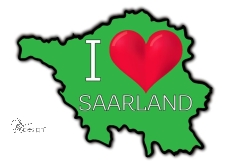 Aufkleber I ♥ SAARLAND - grün