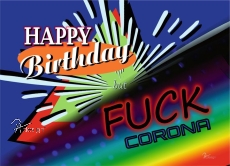 Postkarte HAPPY BIRTHDAY but FUCK CORONA