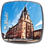 Deko-Magnet Metall Quadrat - "St. Wendel - Dom"