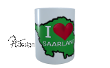 Tasse - " I ♥ SAARLAND" (grn)
