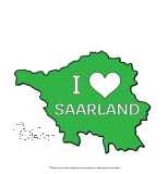 Motiv-Umhngetasche "I ♥ SAARLAND - grn wei"
