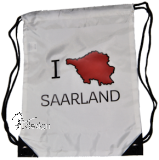 GymBag - color "I ♥ SAARLAND" mehrfarbiger Druck