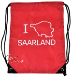 GymBag - color "I ♥ SAARLAND" einfarbiger Druck