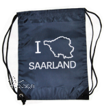 GymBag - color "I ♥ SAARLAND" einfarbiger Druck