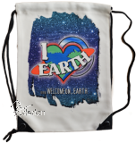 Sportbeutel Leinenhaptik - I LIKE EARTH