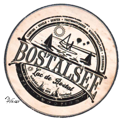 Deko-Magnet Metall RUND - &quote;BOSTALSEE VINTAGE 1&quote;