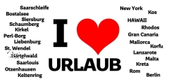 Tasse - &quote; I ♥ URLAUB&quote;
