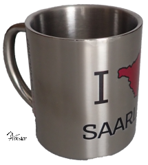 Edelstahl-Tasse - klein " I ♥ SAARLAND"