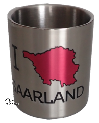 Edelstahl-Tasse - klein " I ♥ SAARLAND"