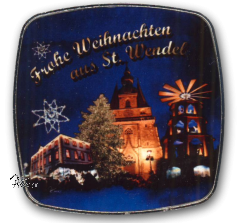 Deko-Magnet Metall Quadrat - "ST. WENDEL - WEIHNACHTEN"