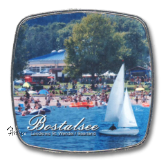 Deko-Magnet Metall Quadrat - "Bostalsee 2"