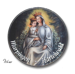 Deko-Magnet Metall RUND - "MARPINGEN - H�RTELWALD - MARIA"