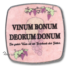 Deko-Magnet Metall Quadrat - "VINUM BONUM"