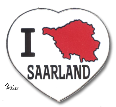 Deko-Magnet Metall Herzform - "I ♥ SAARLAND"