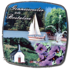 Deko-Magnet Metall Quadrat - "GONNESWEILER am BOSTALSEE"