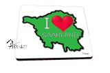 Mousepad I ♥ Saarland grün